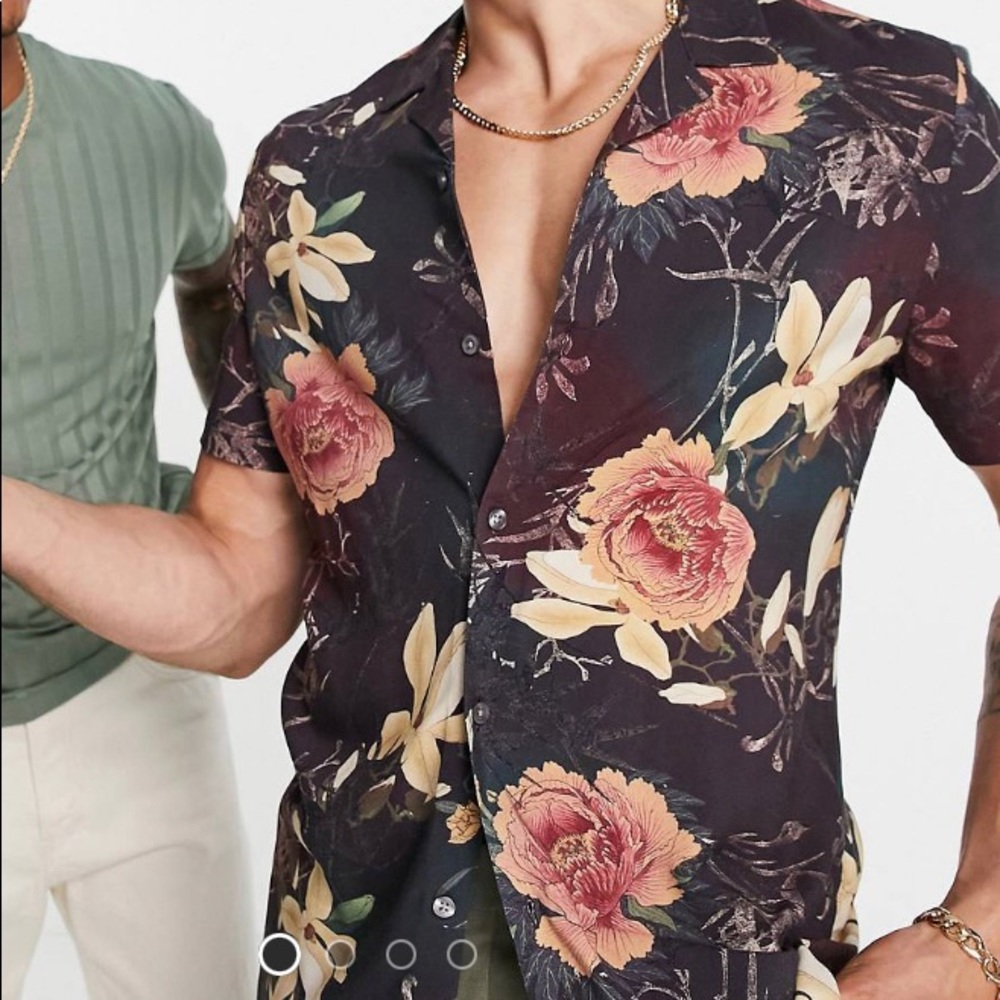 Short sleeve floral ASOS button down